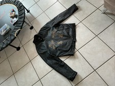 Ed Hardy Original Lederjacke,schwarz mit Muster Gr.: 2XL