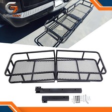 500 Lbs Hitch Cargo Carrier Mounted Basket Foldable Luggage Rack W 2 Receiver 500 Lbs Hitch Cargo Carrier Mounted Basket Foldable Luggage Rack W 2 Receiver