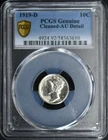 1919-D Mercury Dime PCGS Genuine AU Detail