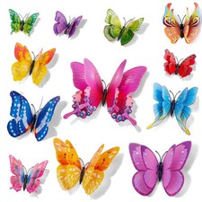 3D Butterfly Wall Stickers  Double-Layer Magnets, Reusable, Indoor Outdoor Decor