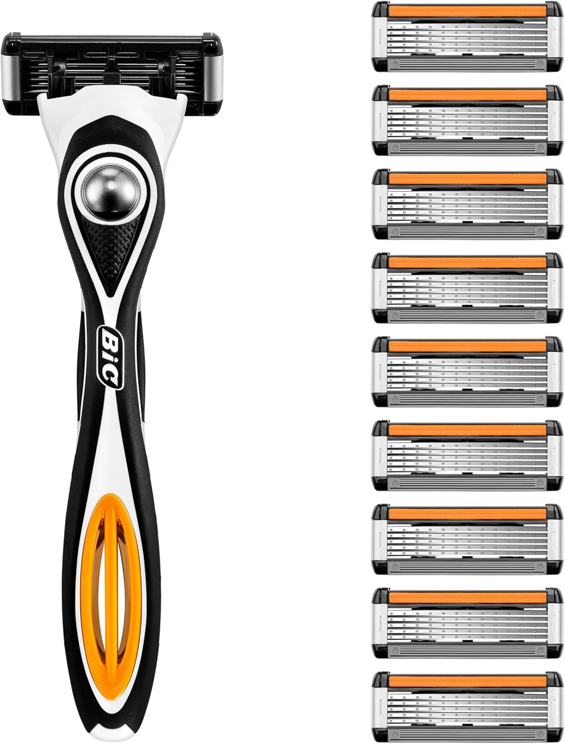Hybrid 5 Flex Rasoio Da Uomo Ricaricabile, 1 Manico, 10 Ricariche 5 Lame Di Prec