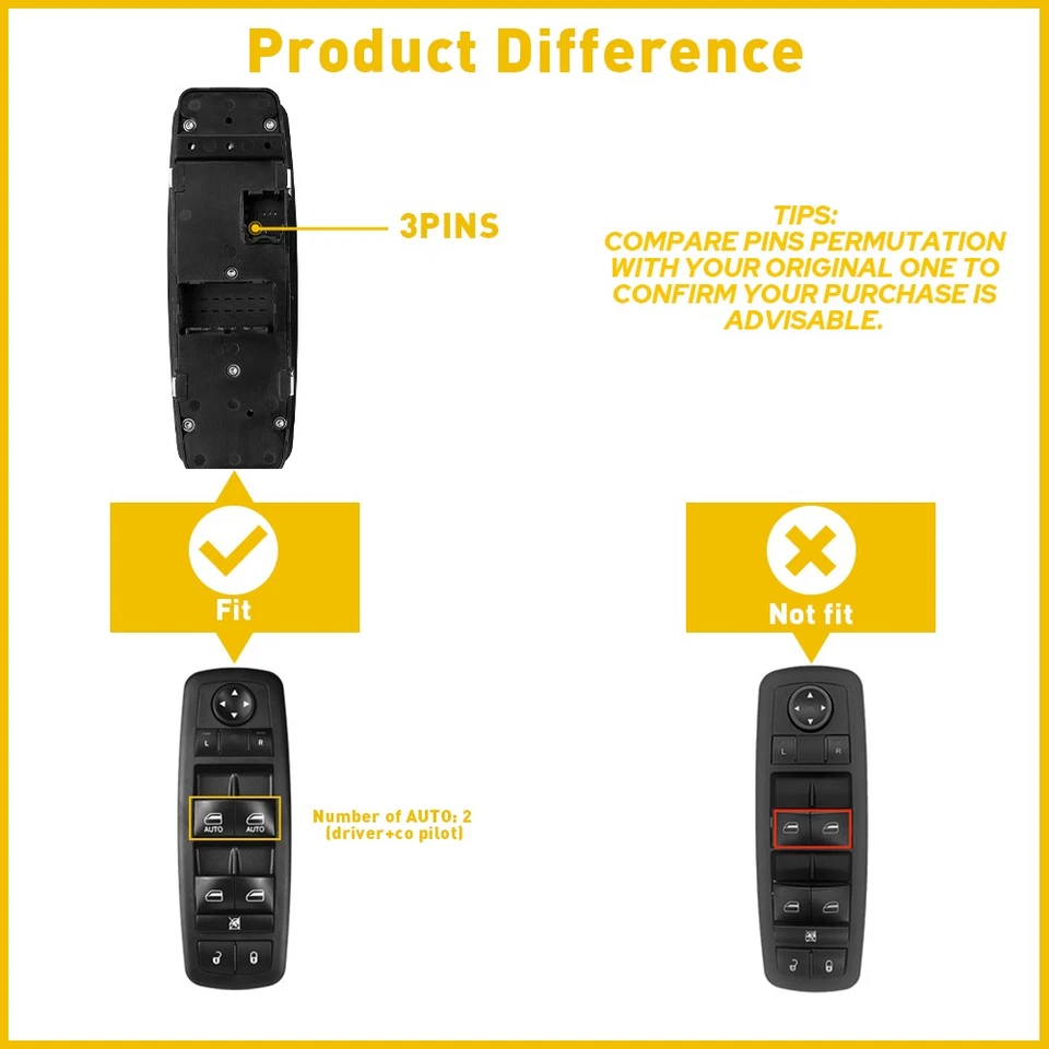 Interruptor de ventana maestro para Dodge Grand Caravan Chrysler Town&Country 2010 20111-5x Foto 3 de 4