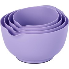 BoxedHome Mixing Bowls Set of 4, BPA Free Plastic,Microwave Safe, Purple