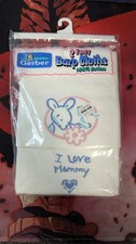 New Gerber Baby Burp Cloths 2 Pack Fancy I Love Mommy 100 Cotton