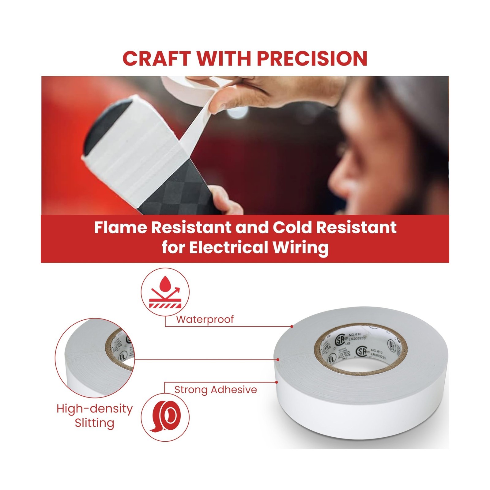 GGR Supplies T.R.U. EL-766AW Pink General Purpose Electrical Tape 3/4" (W) x ...