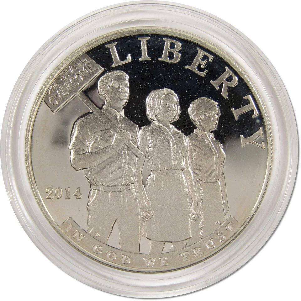 Civil Rights Act Commemorative Dollar 2014 P Proof Silver $1 OGP COA - Image 2 of 4