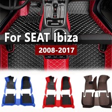 Car Floor Mats for SEAT Ibiza Waterproof Rugs Durable Carpets Luxury Leather Mat