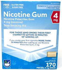 Rite Aid Nicotine Gum Sealed Uncoated Original 4mg 170 Pieces Sealed Exp 2/2026+