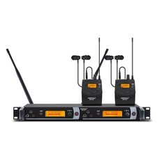 Wireless in-Ear Monitor System, Dual Channel IEM System with Metal Transmitte...