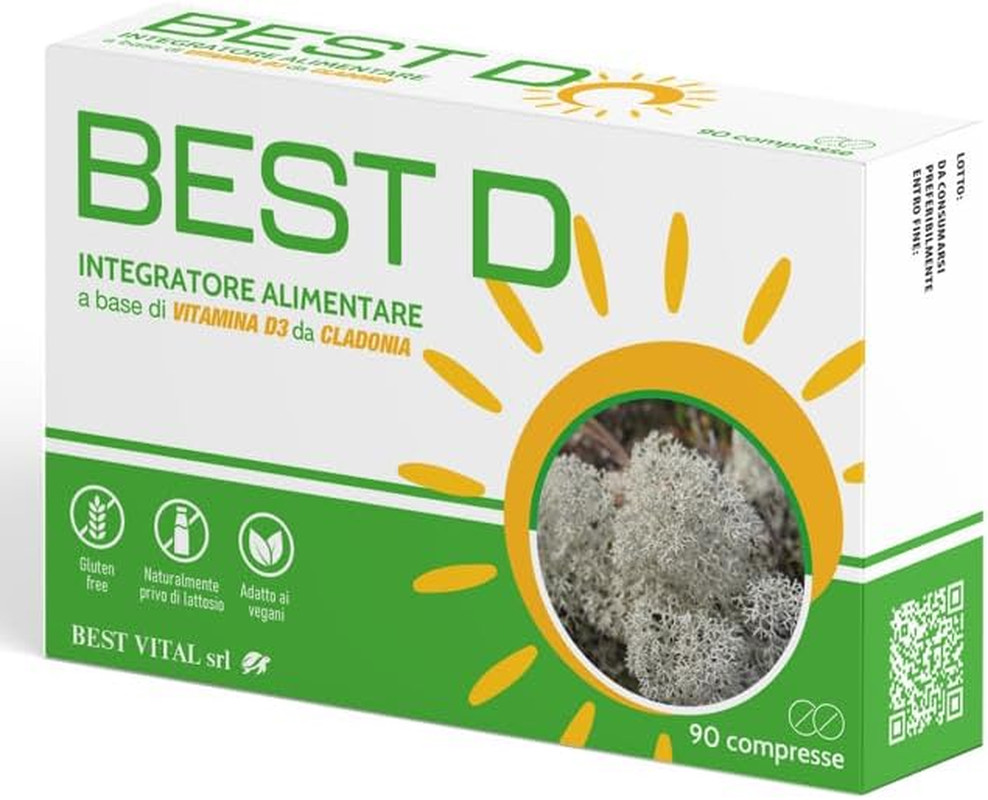BEST D Integratore Ossa e Muscoli | Vitamina D3 Vegan 90 compresse