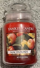 Yankee Candle Macintosh Apple Scent 22oz  Large Brand New Jar Candle