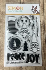 Simon Says Stamp Christmas Gnomes Clear Stamp Set~New in Package/NLA