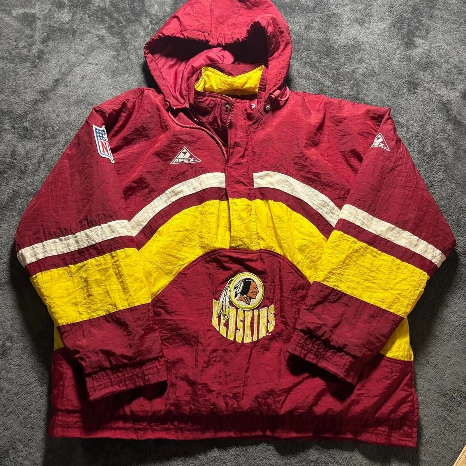 90s Apex One NFL Pro Line Washington Quarter Zip Nylon Pullover Jacket XL image 1