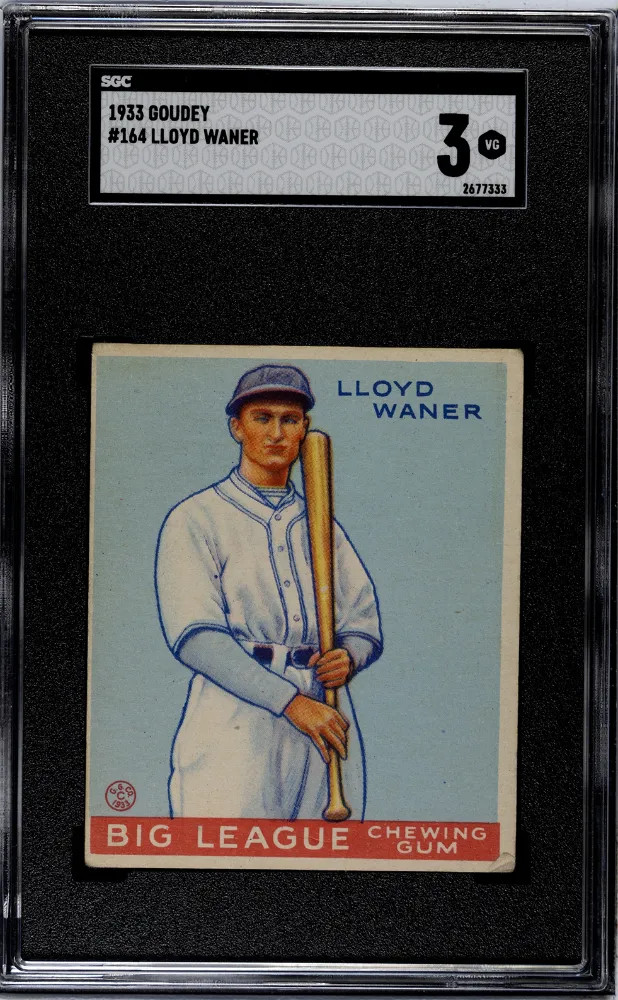 1933 Goudey Lloyd Waner #164 SGC 3