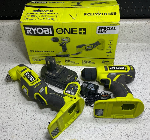 Ryobi 18V 2-Pc Cordless Multi-Tool + Drill + Battery + Charger -PCL1221K1SB