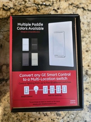 GE ZIGBEE 45856GE In-Wall Smart Switch Energy Monitoring / White & Light Almond