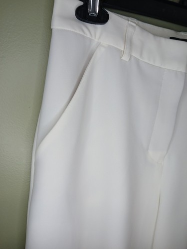 Express High Rise Size 6 White Trouser Pants Work Dressy Wide Leg Side Pockets - Picture 2 of 12