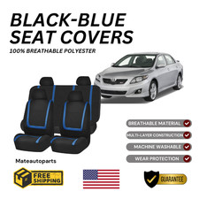 For All Toyota Corolla Car Seat Covers Set 5 Seat Front Rear Washable 9pcs