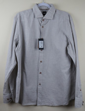 Hugo Boss Mens Regular Fit Shirt 50521187 C-HAL-Spread-C1-233 Beige Cotton 17 XL