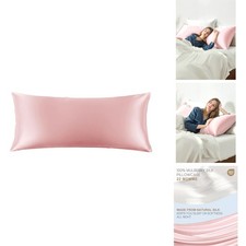 THXSILK 100 Mulberry Silk Pillowcase Set of 2 - 22 Momme, 20"x54", Pink