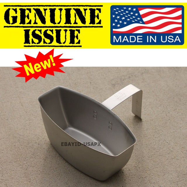 GENUINE US MILITARY artic CANTEEN CUP USGI STAINLESS Built In Handle
