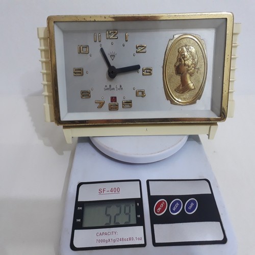 Vintage Wind Up Alarm Clock Gold Dial Wind-Up Mechanical Diamond Tested Works - Picture 18 of 18