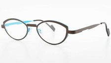 THEO BELGIUM Eyeglasses Haute Friture 231 Pure Titanium Oval Brown Light Blue c2011 M