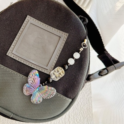 Fashion Butterfly Bead Pendant Phone Straps Lanyard Pocket Keychain Strap - Zdjęcie 7 z 8