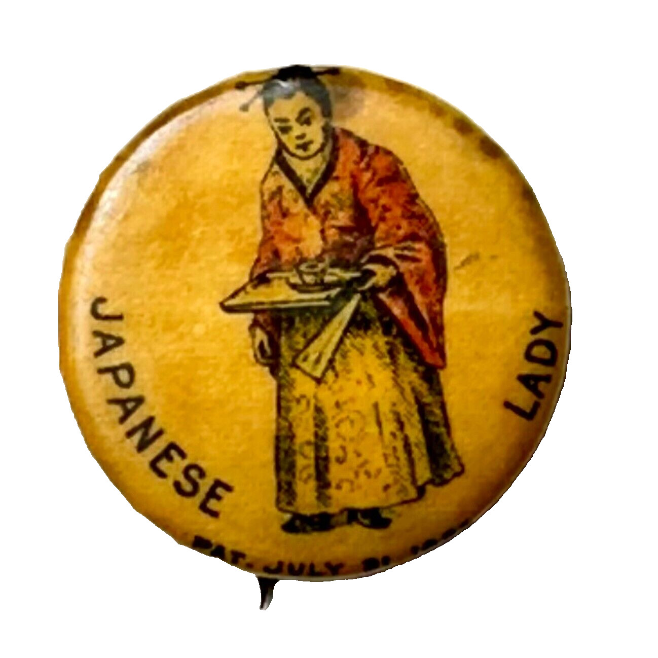 JAPANESE LADY 1890s Pepsin Gum 7/8 " Celluloid Pinback Button