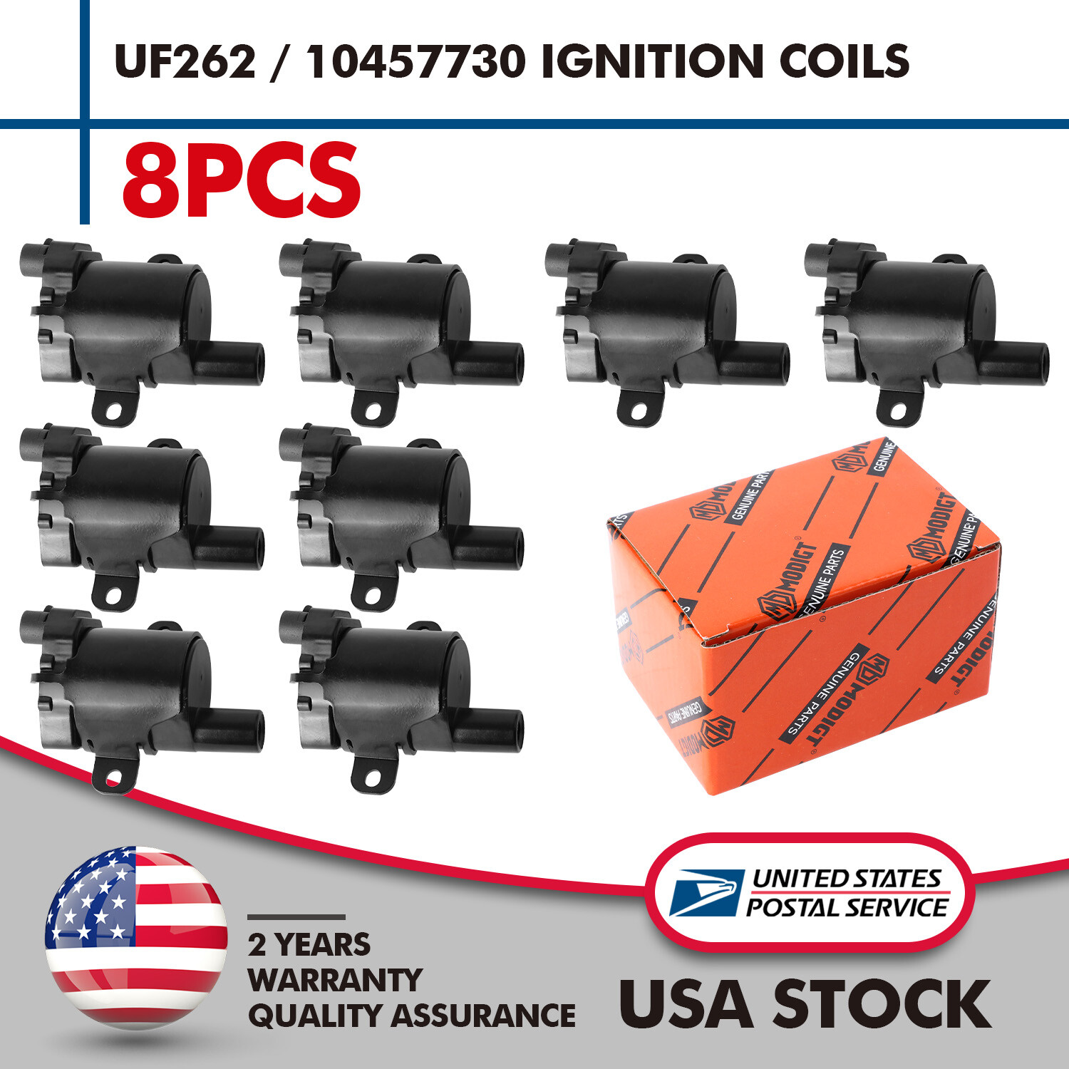 8Pcs High-Performance Ignition Coils for GMC Chevy Silverado 4.8L 5.3L 6.0L UF262 Compatible