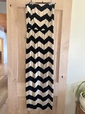 Bisou Bisou Vintage 2000s Strapless Chevron Maxi Dress