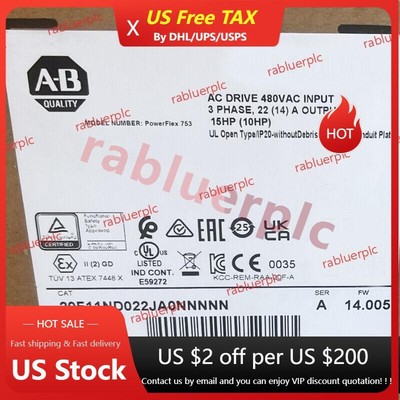 Allen Bradley 20F11ND022JA0NNNNN PowerFlex 753 AC Drive US Free Tax