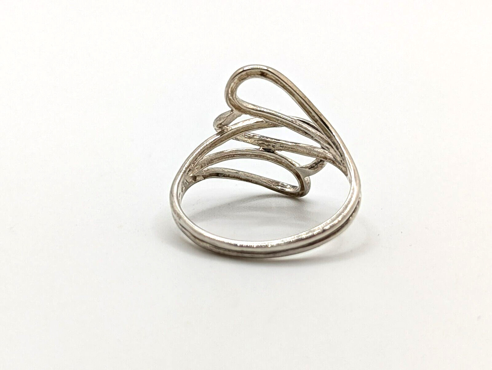 Vtg Sterling Silver Interlocking Open Double Hear… - image 4