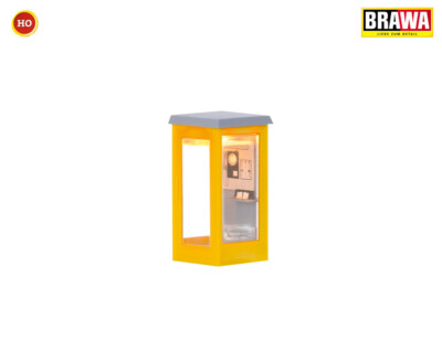 BRAWA 5441 Spur H0 Telefonzelle, beleuchtet, 26 mm hoch