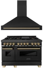 NIB ZLINE Autograph Edition 48" Dual Fuel Range & Hood RABZ48CB / BS655Z48CB
