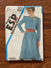 Vtg Simplicity 5765 Keyhole Dress Size 16 18 20 Uncut FF