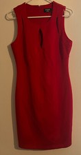 Guess Los Angeles Red Cocktail Dress  Sleeveless Size 10 Stretch Zip Lined Sexy