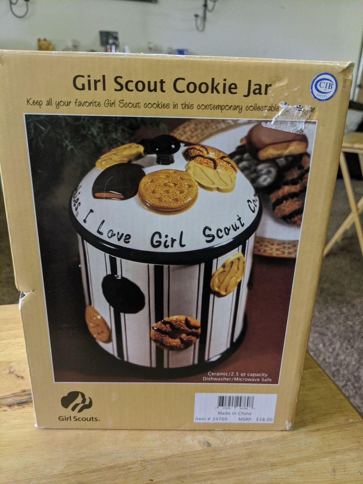 Girl Scout cookie jar and matching mug very nice set in box. eBay