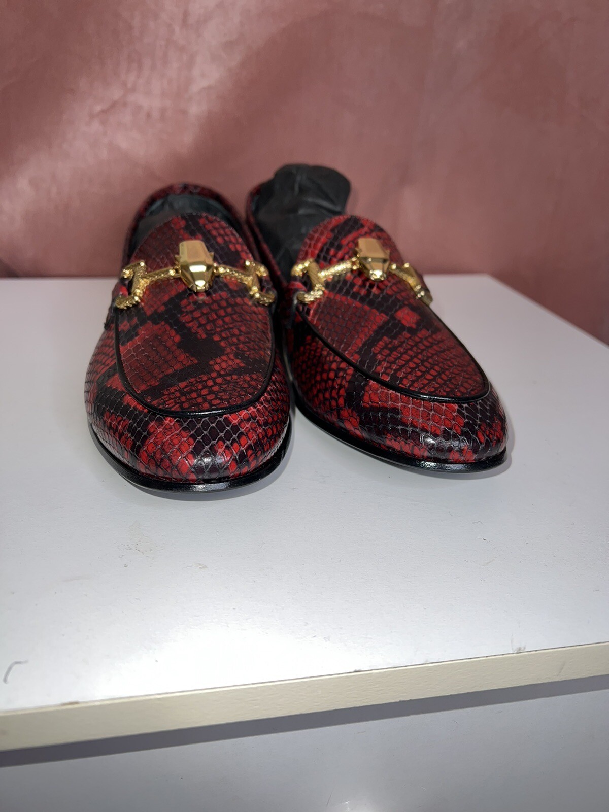 569$ Women’s Roberto Cavalli Snakeskin  Horsebit All Leather Loafer Shoes Sz39 image 3