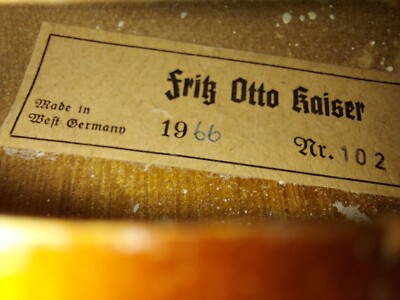Fritz Otto Kaiser No. 102 size 4/4 Violin, W Germany, 1966, w