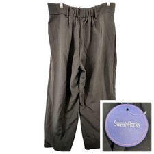 SweatyRocks Women's High Rise Pleated Wide Leg Dress Pants Size Large Comfort Fi