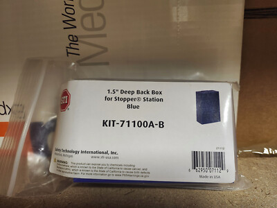 STI #KIT-71100A-B, Single Gang Back Box Kit, Blue, for STI Stopper Stations.