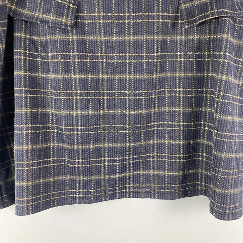Modcloth Sweet Silver Linings Metallic Plaid Mini Skirt Size 3X Dark Academia - Image 3 of 4