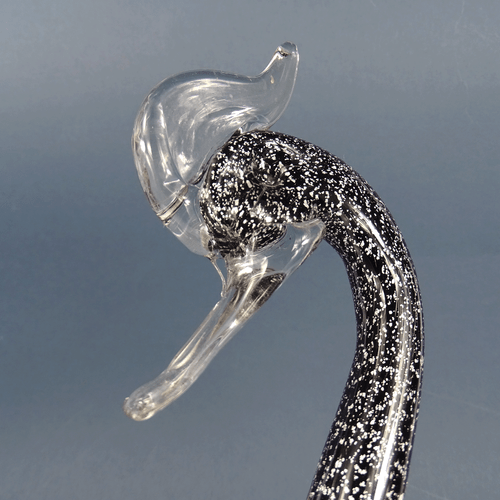 Alte Glas Figur mit Silber Art Glass Silver Bird Swan Duck Murano Vintage 1960 - Bild 7 von 12