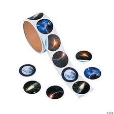 25 Realistic Space Scene Photo Stickers Party Favor Teacher Supply Moon 