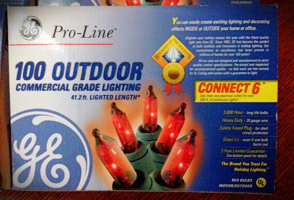 1 Set Christmas GE ProLine 100 In/Outdoor Lights Commerical Grade 41.2