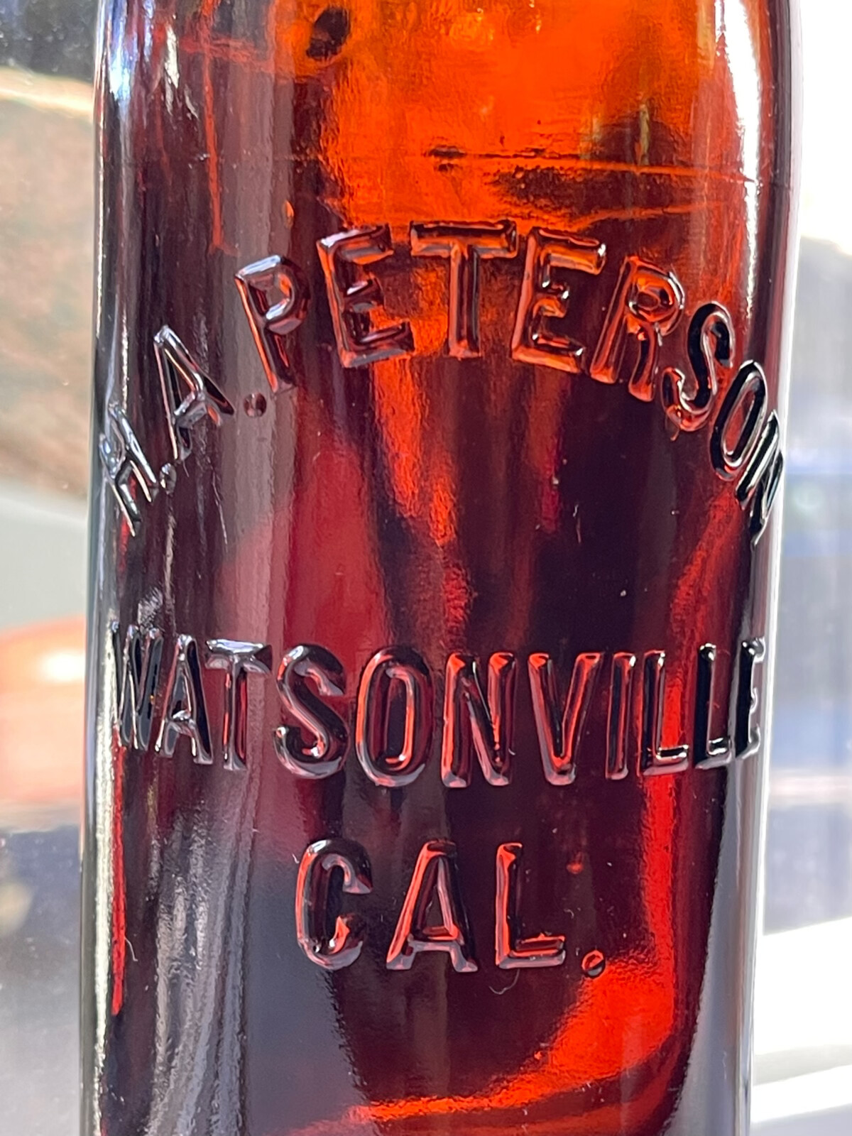 "Rare" Amber Quart, Western Beer Bottle, Watsonville, Cal. eBay