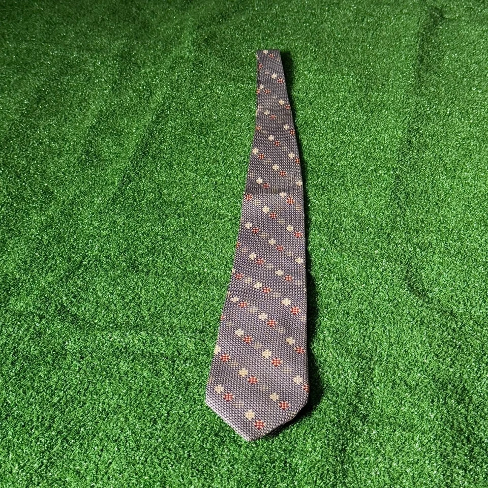 Corbata Alexander Julian Lunares Floral Diseño Retro Negra Cuello OS Hecha en EE. UU. Foto 4 de 4