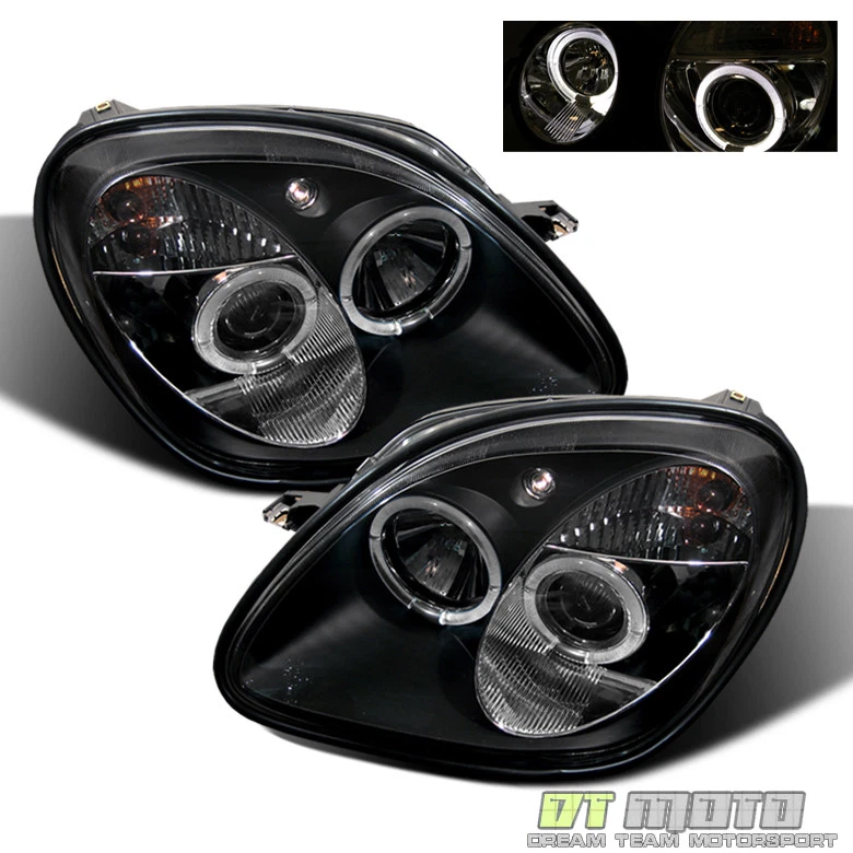 Black 1998-2004 Mercedes-Benz R170 SLK230 SLK320 LED Halo Projector Headlights - Image 3 of 4