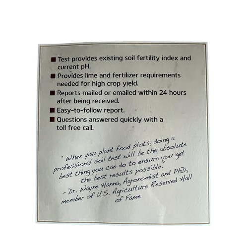 Whitetail Institute Laboratory Soil Test Kit, Ensures The Most Successful Dee... - Picture 5 of 6